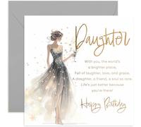 Hermosas tarjetas de cumpleaños para hija, palabras de poema sinceras para ella, regalos de cumpleaños elegantes y glamurosos para mujeres, estrellas