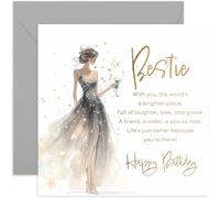 Hermosas tarjetas de cumpleaños para mejor amiga, palabras de poema sinceras para su mejor amiga, regalos de cumpleaños elegantes y glamurosos para mujeres, estrellas