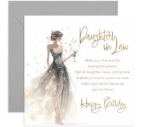 Hermosas tarjetas de cumpleaños para nuera, palabras de poema sinceras para ella, regalos de cumpleaños elegantes y glamurosos para mujeres, estrellas