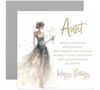 Hermosas tarjetas de cumpleaños para tía, palabras de poema sinceras para ella, regalos de cumpleaños elegantes y glamurosos para mujeres, estrellas