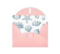 Hermosas tarjetas de felicitación con estampado de concha de estrella de mar, sobres incluidos, tarjetas de felicitación en blanco para bodas, eventos, cumpleaños