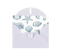 Hermosas tarjetas de felicitación con estampado de concha de estrella de mar, sobres incluidos, tarjetas de felicitación en blanco para bodas, eventos, cumpleaños