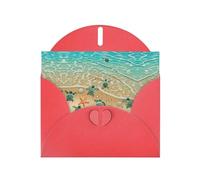 Hermosas tarjetas de felicitación con estampado de estrella de mar de tortuga, sobres incluidos, tarjetas de felicitación en blanco para bodas, eventos, cumpleaños