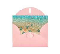 Hermosas tarjetas de felicitación con estampado de estrella de mar de tortuga, sobres incluidos, tarjetas de felicitación en blanco para bodas, eventos, cumpleaños