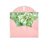 Hermosas tarjetas de felicitación con estampado de hojas de plátano de palmera tropical, sobres incluidos, tarjetas de felicitación en blanco para bodas, eventos, cumpleaños