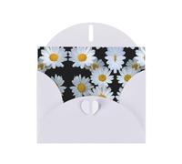 Hermosas tarjetas de felicitación con estampado de margaritas blancas, sobres incluidos, tarjetas de felicitación en blanco para bodas, eventos, cumpleaños