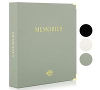 Hermoso álbum de fotos de tapa dura de lino, álbum de fotos de 4 x 6 pulgadas, con capacidad para 500 fotos, álbumes elegantes con lámina dorada para bodas, baby shower y ocasiones especiales