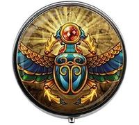 Hermoso amuleto de escarabajo egipcio - Pastillero con encanto - Caja de cristal para caramelos de animales del antiguo Egipto Escarabajo Arte Joyería Hermoso Regalo