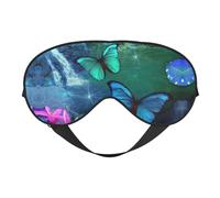 Hermoso antifaz para dormir con patrón de mariposa, cómodo para dormir, bloqueo de luz, con correa ajustable