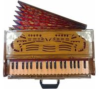 Hermoso armonio vintage, madera de teca Kolkata y latón, 440 Hz, Bhajan Kirtan Yoga, 3¼ octavas
