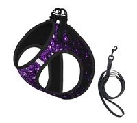 Hermoso Brillo Morado,Arnés para Mascotas, arnés Reflectante Ajustable para Perros,M