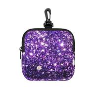 Hermoso Brillo Morado,Bolsa de Almacenamiento Cuadrada con Cremallera, Monedero de Neopreno, Carteras pequeñas, Monedero pequeño, Monedero