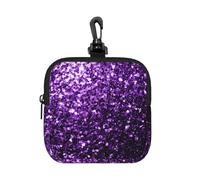 Hermoso Brillo Morado,Bolsa de Almacenamiento Cuadrada con Cremallera, Monedero de Neopreno, Carteras pequeñas, Monedero pequeño, Monedero