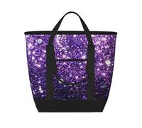 Hermoso brillo morado,Bolsas de almuerzo de gran capacidad, bolsa de mano térmica para mujeres, hombres, trabajo, picnic, viajes.