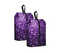 Hermoso Brillo Morado， Bolsas de Viaje para Zapatos (Paquete de 2), Bolsas Impermeables para Guardar Zapatos, Organizador de Zapatos para Viajes y hogar.