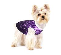 Hermoso Brillo Morado,Camiseta de algodón sin Mangas para Mascotas, Chaleco Transpirable, Suave y elástico para Cachorros,M