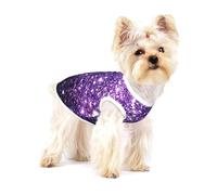 Hermoso Brillo Morado,Camiseta de algodón sin Mangas para Mascotas, Chaleco Transpirable, Suave y elástico para Cachorros,M
