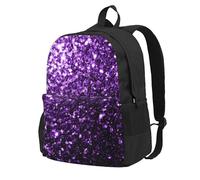 Hermoso brillo morado,Mochila con bolsillos, mochila informal para el día a día, resistente al agua, ideal para la escuela, viajes