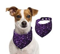 Hermoso Brillo Morado,Pañuelos de algodón para Perros, Bufandas Ajustables para Mascotas,L