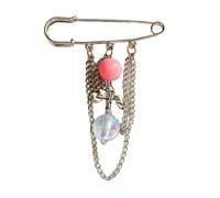 Hermoso broche de cadena de aleación de moda, elegante clip de suéter, accesorio de moda para entusiastas, talla única, como se describe
