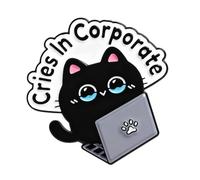 Hermoso broche de gato con textura de aleación adecuado para decoración de bolsas de animales, talla única, como se describe