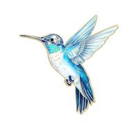 Hermoso broche de ramillete de colibrí para decoración, ropa, bolsos, sombreros, accesorios, broche de solapa esmaltado de metal, talla única, como se describe