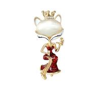 Hermoso broche de solapa de zorros para chal o bolso de mano, elegante broche de zorros, One Size, como se describe