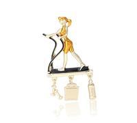 Hermoso broche de solapa hecho a mano con diseño de chica deportiva para mujer, pieza de joyería de moda individualizada