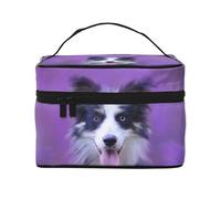 Hermoso Cachorro Border Collie, Bolsa de Maquillaje Bolsa de cosméticos Bolsa de Aseo de Viaje portátil Estuche para lápices