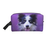Hermoso Cachorro de Border Collie. Organizador de cosméticos de Gran Capacidad, Neceser de Viaje para Mujer.