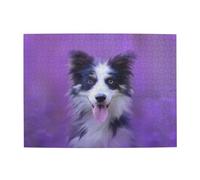 Hermoso Cachorro de Border Collie para Adultos, Rompecabezas de 500 Piezas, Rompecabezas de Madera para Adultos Mayores.