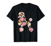 Hermoso Caniche Cubierto De Flores Coloridas Camiseta