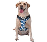 Hermoso chaleco de tracción para mascotas con estampado de rosas azules para que las mascotas lo usen al pasear al perro o escalar montañas