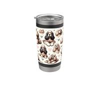 Hermoso Cocker Spaniels Patrón American Cocker Spaniel Vaso térmico de acero inoxidable de doble pared