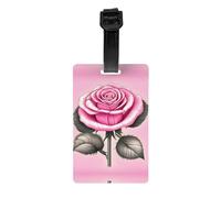 Hermoso colgador de etiquetas de equipaje de rosas rosas rosas que protege la privacidad y es imprescindible para viajes y es duradero