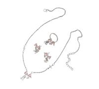 Hermoso collar con lazo de diamantes de imitación, bonitos aretes de lazo de cristal que mejoran tu aspecto con un toque de destellos
