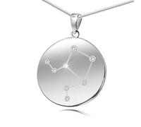 Hermoso Collar Con Signo Zodiacal Libra En Plata De Ley 925
