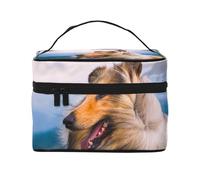 Hermoso Collie áspero, Bolsa de Maquillaje Bolsa de cosméticos Bolsa de artículos de tocador de Viaje portátil Estuche para lápices Bolsa de artículos de tocador