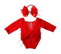 Hermoso conjunto de mameluco y diadema de encaje único para niños, ropa de bebé para fotografía de recién nacidos y celebraciones, accesorios de fotografía de recién nacidos