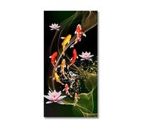 Hermoso cuadro de carpa koi roja china para pared, decoración perfecta para el hogar que atrae la suerte y la prosperidad Pósters impresos (30x60cm/marco interno)