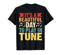 Hermoso día para Tocar en sintonía Retro Músico Amantes de la música Camiseta