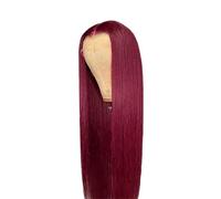 Hermoso El cabello humano frontal de las pelucas del cordón transparente Borgoña 13x4 HD pre desplumó recto for mujeres negras(34inches)