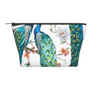 Hermoso Estampado de Flores de Pavo Real., Bolsa de artículos de tocador Bolsa de Maquillaje Bolsa de cosméticos Bolsa de artículos de tocador de Viaje portátil
