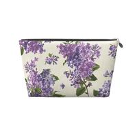 Hermoso Estampado de Flores moradas., Bolsa de artículos de tocador Bolsa de Maquillaje Bolsa de cosméticos Bolsa de artículos de tocador de Viaje portátil