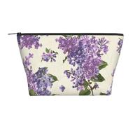 Hermoso Estampado de Flores moradas., Bolsa de artículos de tocador Bolsa de Maquillaje Bolsa de cosméticos Bolsa de artículos de tocador de Viaje portátil