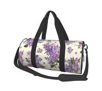 Hermoso Estampado de Flores moradas., Bolsa de Viaje de Gran Capacidad, Bolso Redondo, Bolsa de Viaje Deportiva, Bolsa de Mano, Bolsa de Fitness