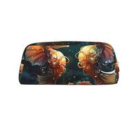Hermoso estuche con estampado de caballitos de mar con cremallera, organizador de papelería portátil, bolsa para lápices, oficina y viajes