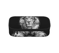 Hermoso estuche de león de gran capacidad, bolsa de papelería de oficina, bolsa de cosméticos con compartimentos para niñas, niños y adultos