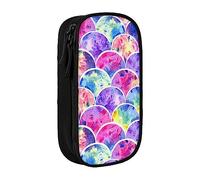 Hermoso estuche para lápices de sirena, de colores arcoíris, tamaño mediano, con doble cremallera, para el trabajo, bonito, Black, Talla única, Maleta