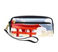 Hermoso estuche Tokyo Torii Japón para lápices, bolsa de piel sintética con cremallera para niños y niñas, suministros escolares y de oficina